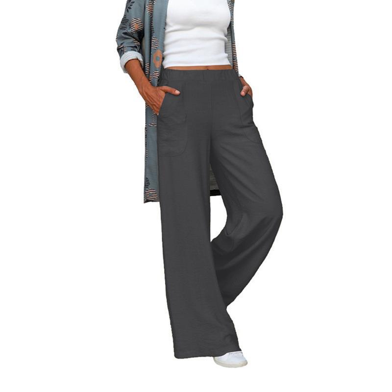 Drape elastic waist loose wide-leg trousers 31 01