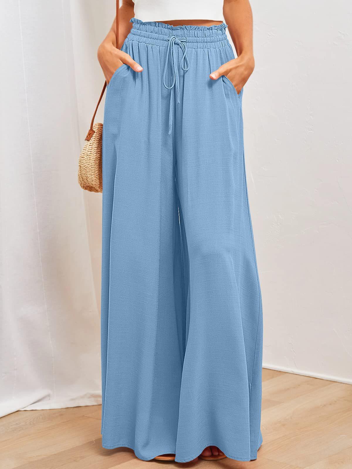 Elastic waistband high waist long culottes 40