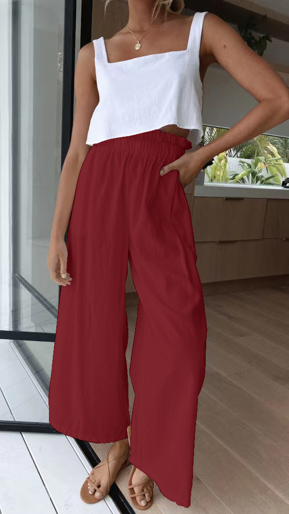 Floor-length ruffled wide-leg pants 37 02