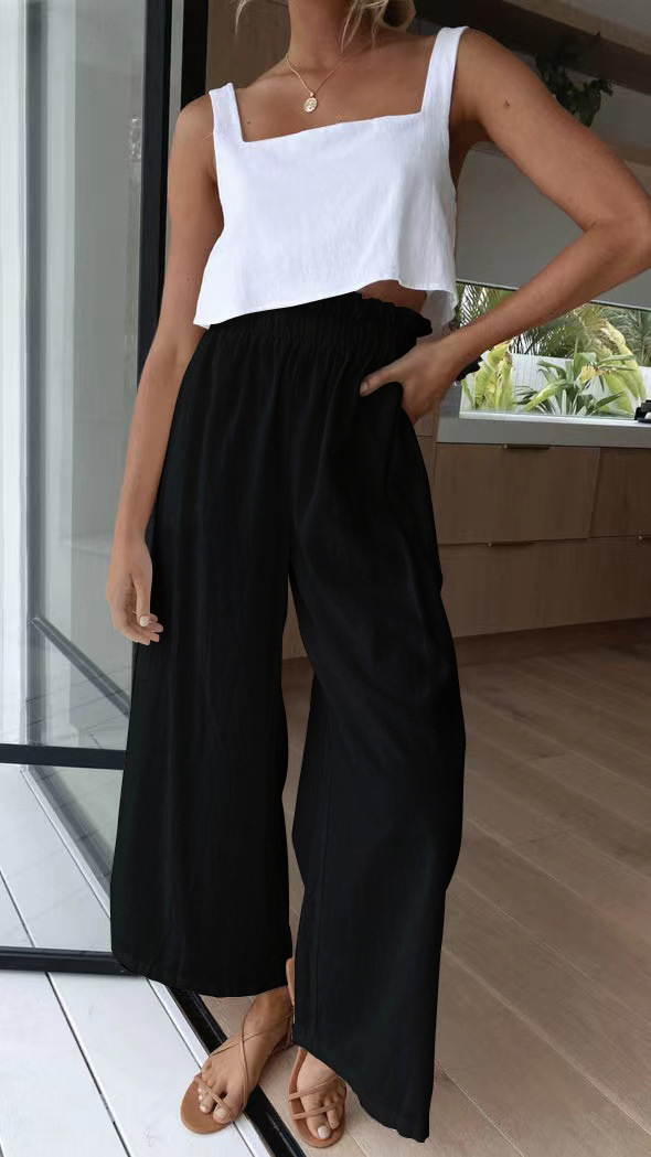 Floor-length ruffled wide-leg pants 37