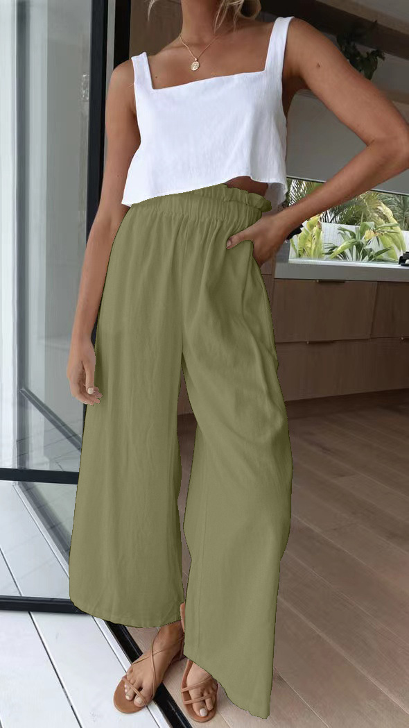 Floor-length ruffled wide-leg pants 37