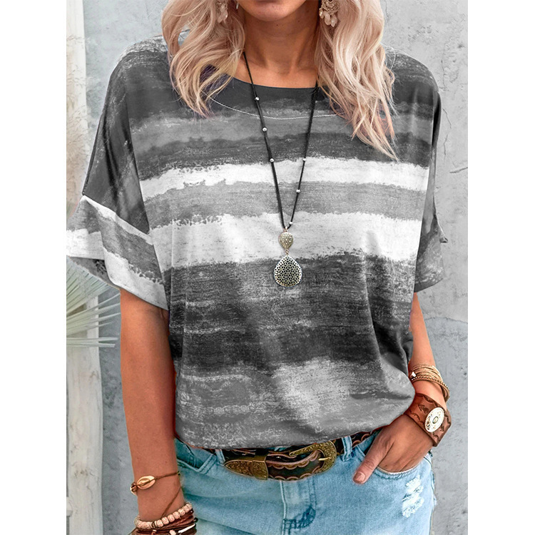 Gradient contrast women's short sleeve 30 01