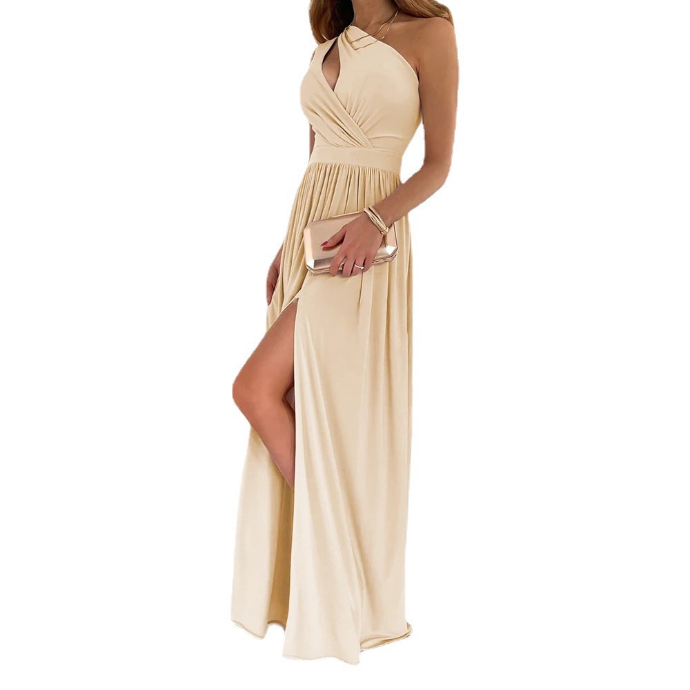 Off-shoulder sleeveless high waist slit dress 16 02