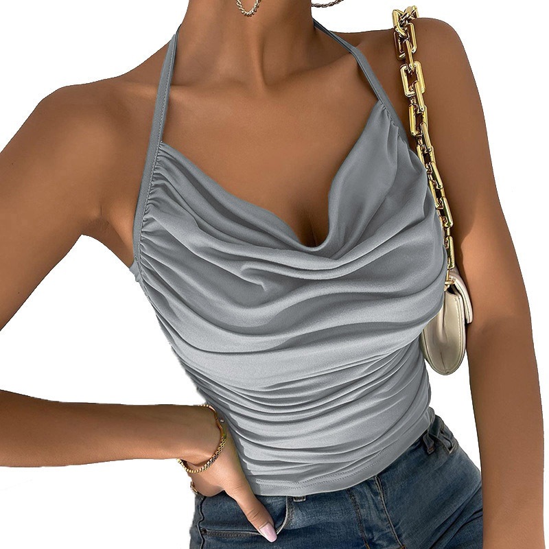 Sexy small camisole with piled collar and bust 29 01