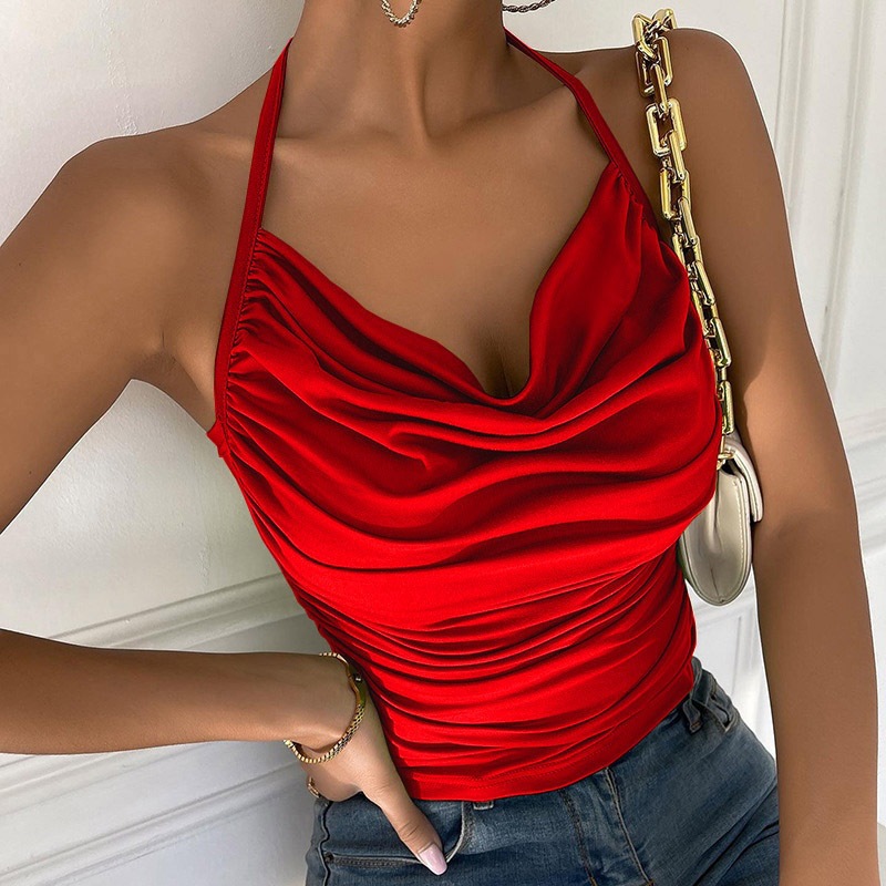 Sexy small camisole with piled collar and bust 29