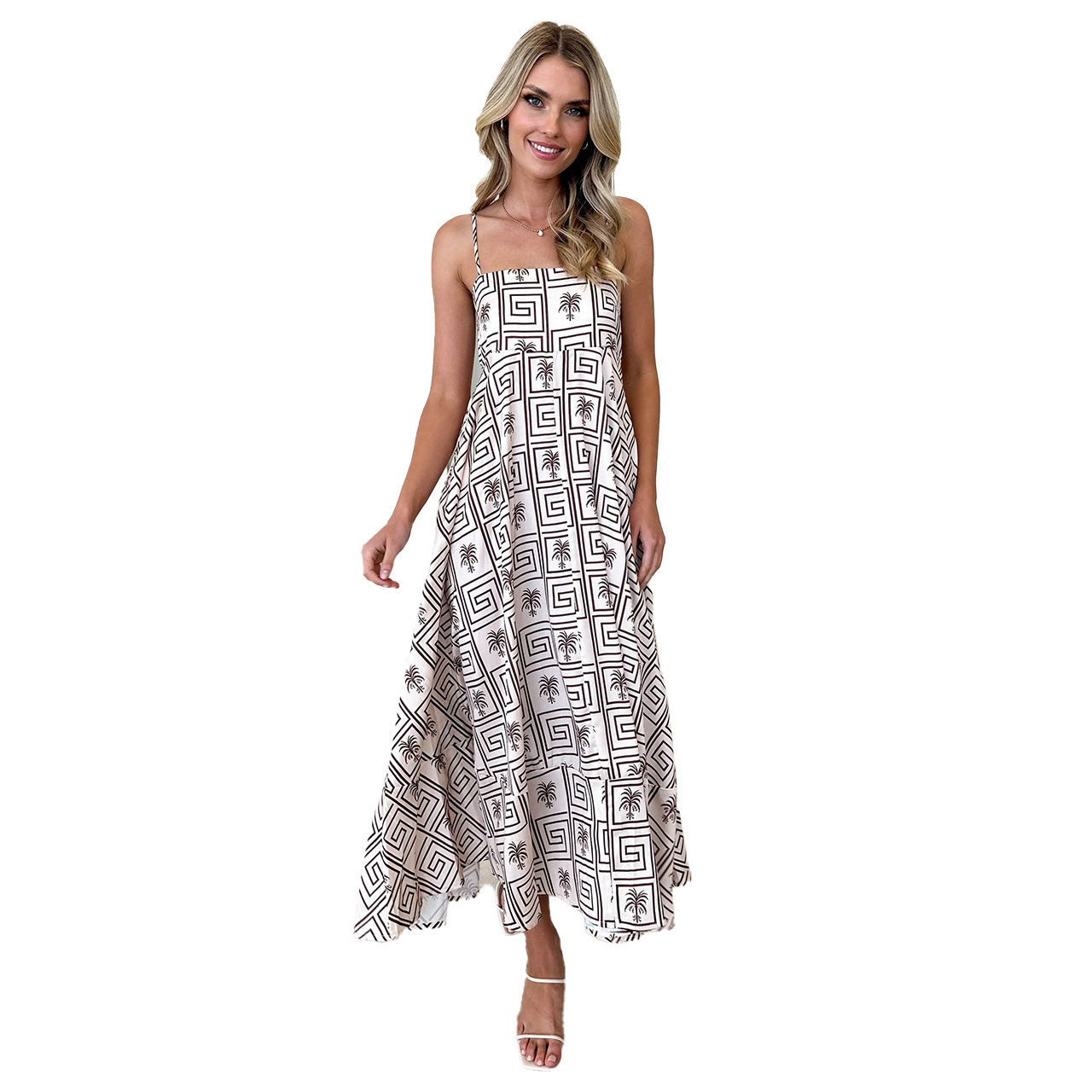 Small fresh floral suspender dress slim fit 12