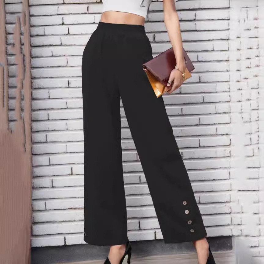 Solid color casual trousers loose straight 41