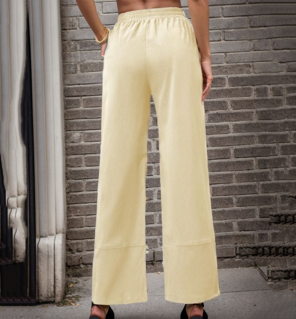 Solid color casual trousers loose straight 41