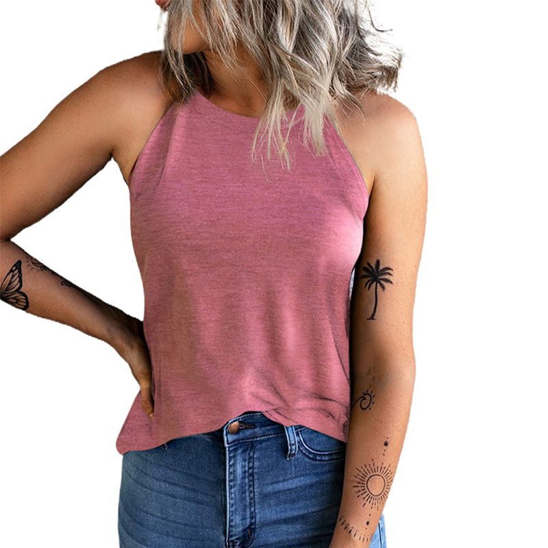Women's slim fit sleeveless round neck top 25 01