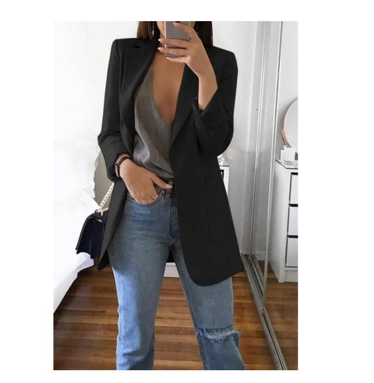Lapel slim fit cardigan coat for women 58 01