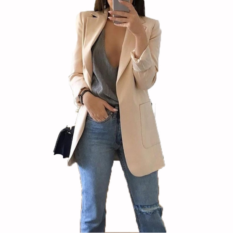Lapel slim fit cardigan coat for women 58