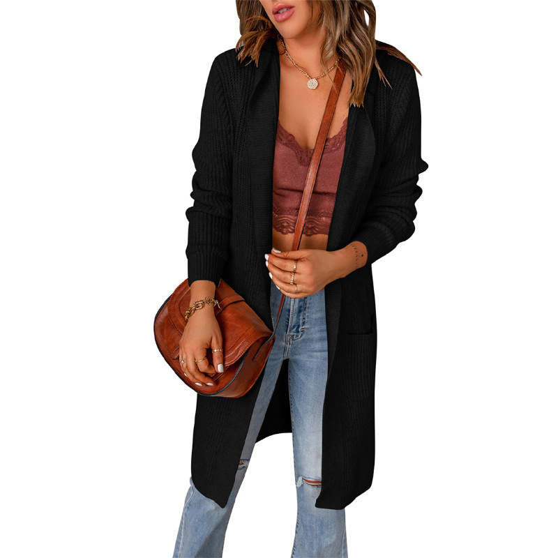 Women's mid-length hooded sweater 55