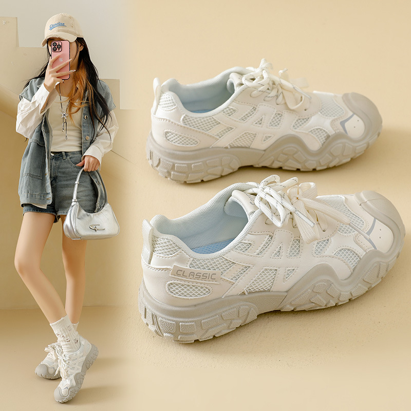 Main Title English Womens Platform Casual Sneakers Lightweight Breathable Versatile Comfortable