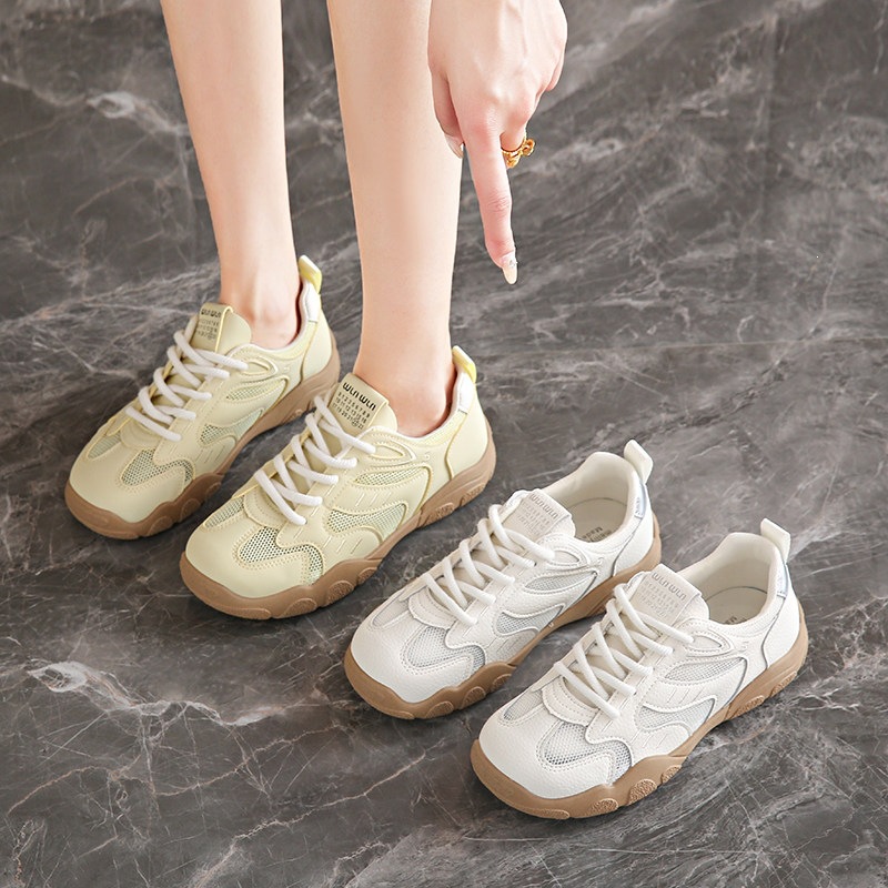 Women's Breathable Sheepskin Mesh Casual Sneakers  Ultra Soft Lightweight Comfortable Spring Summer Athletic Shoes