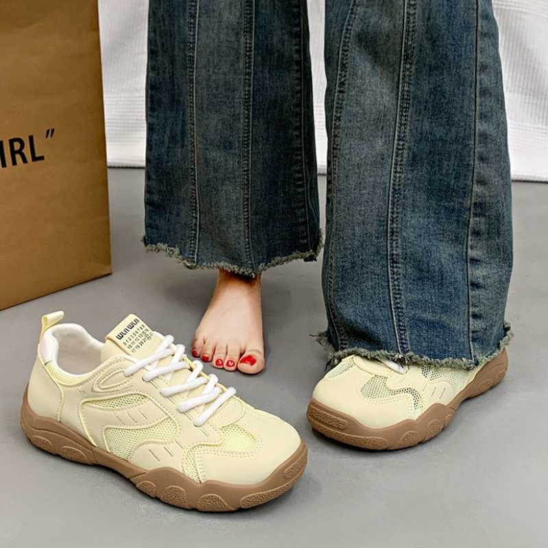 Women's Breathable Sheepskin Mesh Casual Sneakers  Ultra Soft Lightweight Comfortable Spring Summer Athletic Shoes