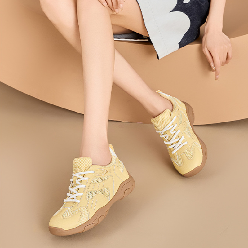 Women's Breathable Mesh Internal Height Increasing Sneakers, Soft Sole Casual Sports Shoes for Spring Summer