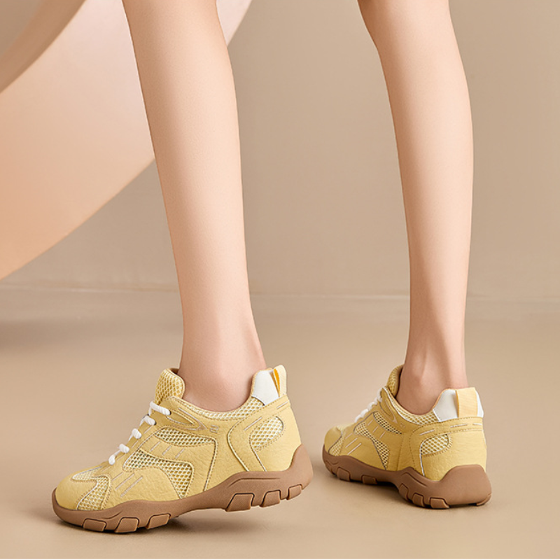 Women's Breathable Mesh Internal Height Increasing Sneakers, Soft Sole Casual Sports Shoes for Spring Summer