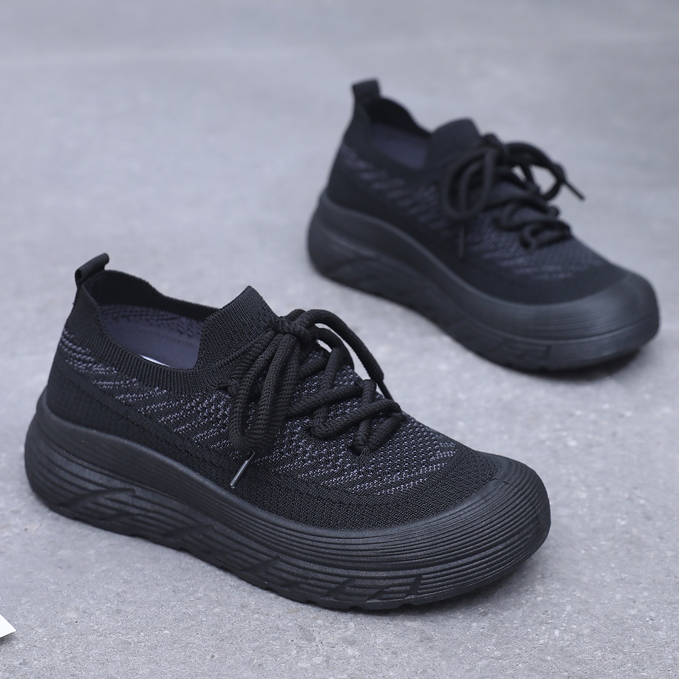 Cloudlike Fly Knit Sneakers Women Breathable Soft Thick Sole Running Shoes