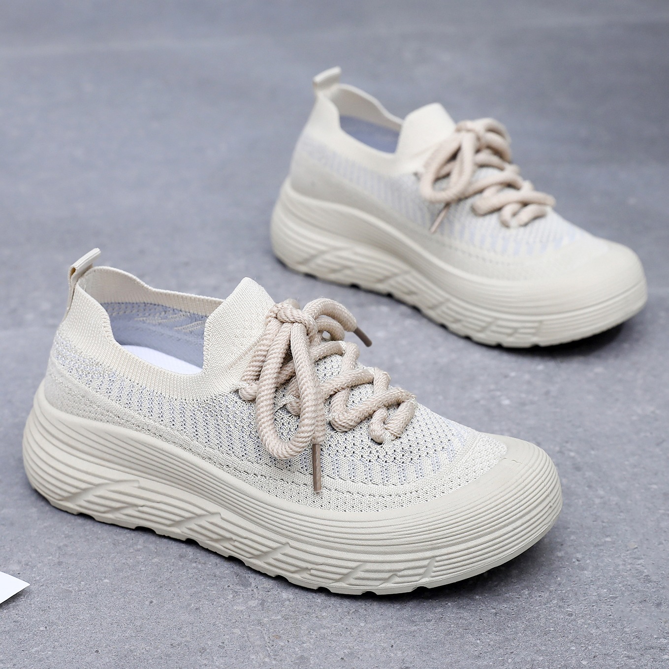 Cloudlike Fly Knit Sneakers Women Breathable Soft Thick Sole Running Shoes